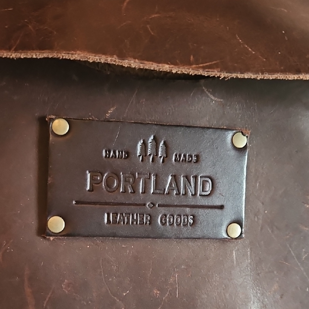 Portland Leather Dark Brown Handcrafted Bag - Picture 2 of 4